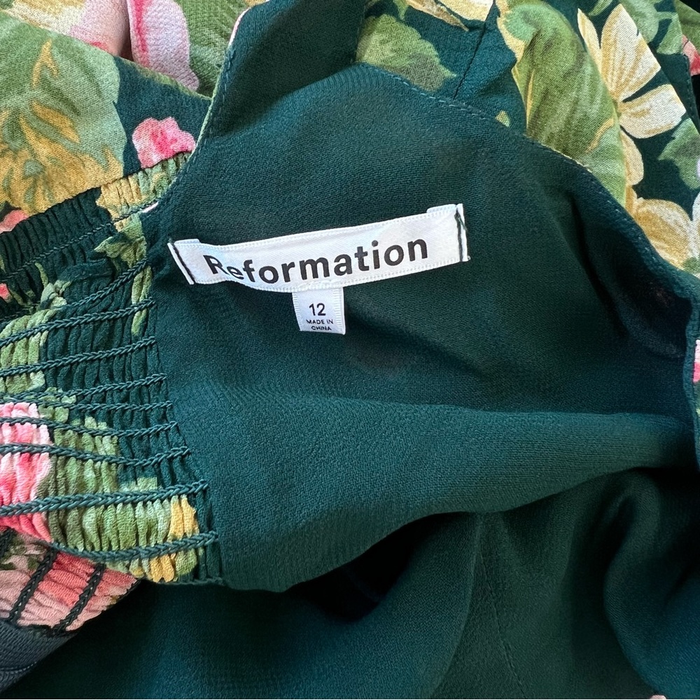 Reformation Green Floral Midi Dress - Picture 3 of 3